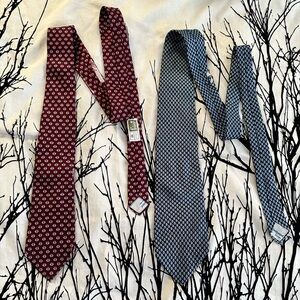 Yves Saint Laurent YSL vintage men’s tie, set of two, flaws